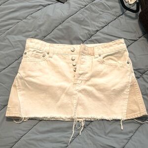 White denim free people jean skirt size 26